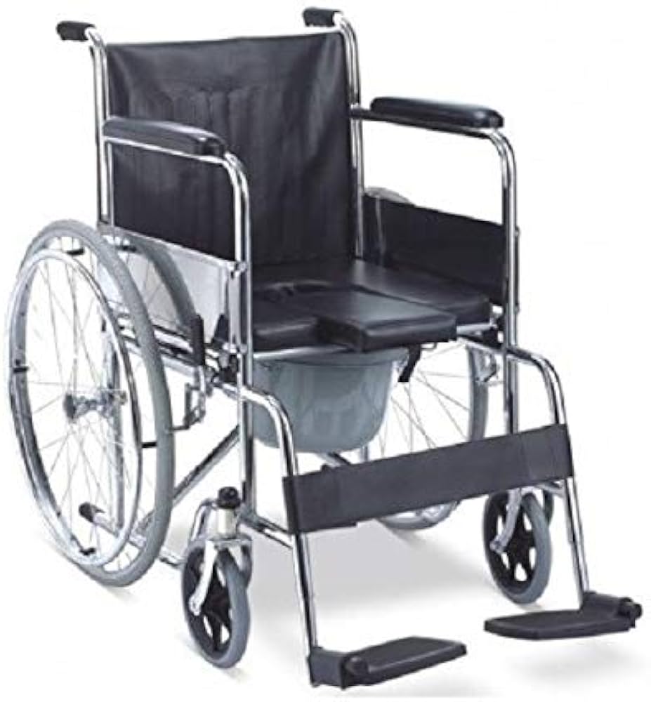 Commode Wheelchair (fixed arm and foot rest)