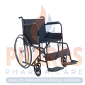 Wheelchair black powder coated solid wheel 46cm seat width 100kg