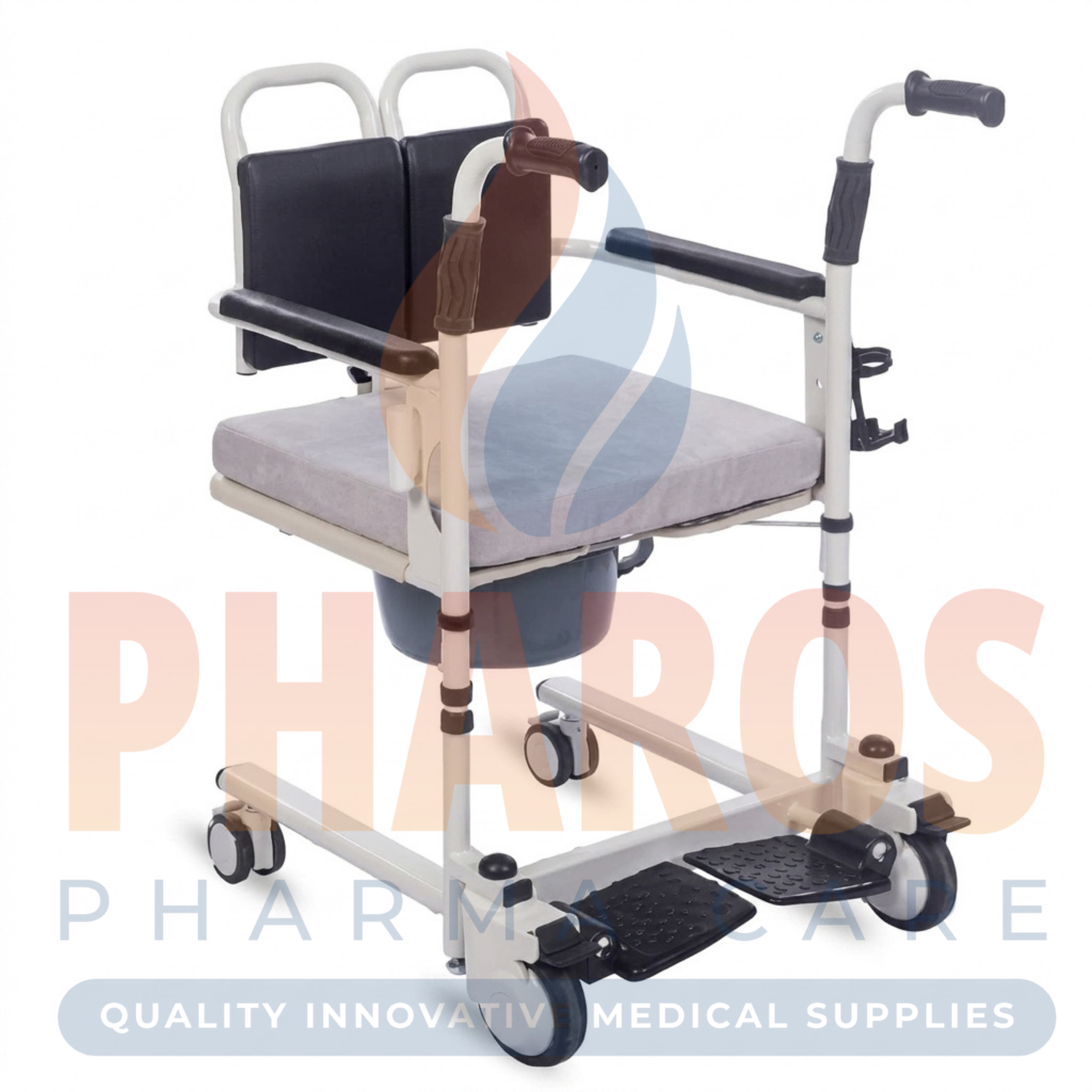 Adjustable transfer lift chair with commode 100kg