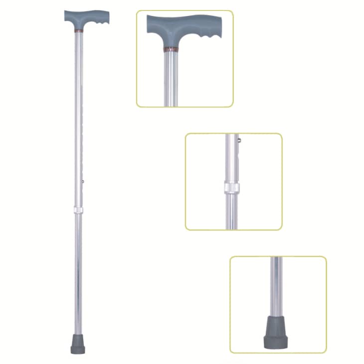 Straight walking stick grey/black