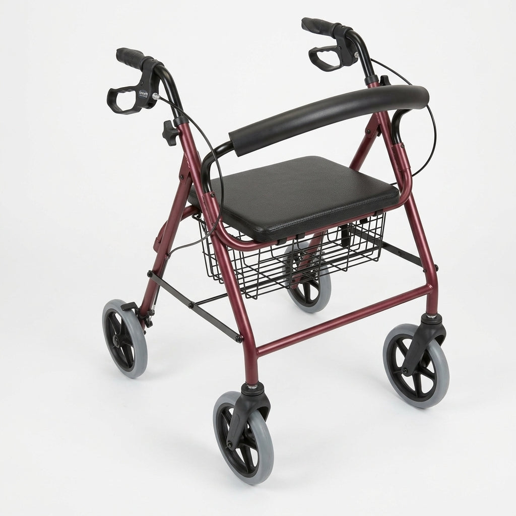 Rollator 4 wheels adjustable handles with basket