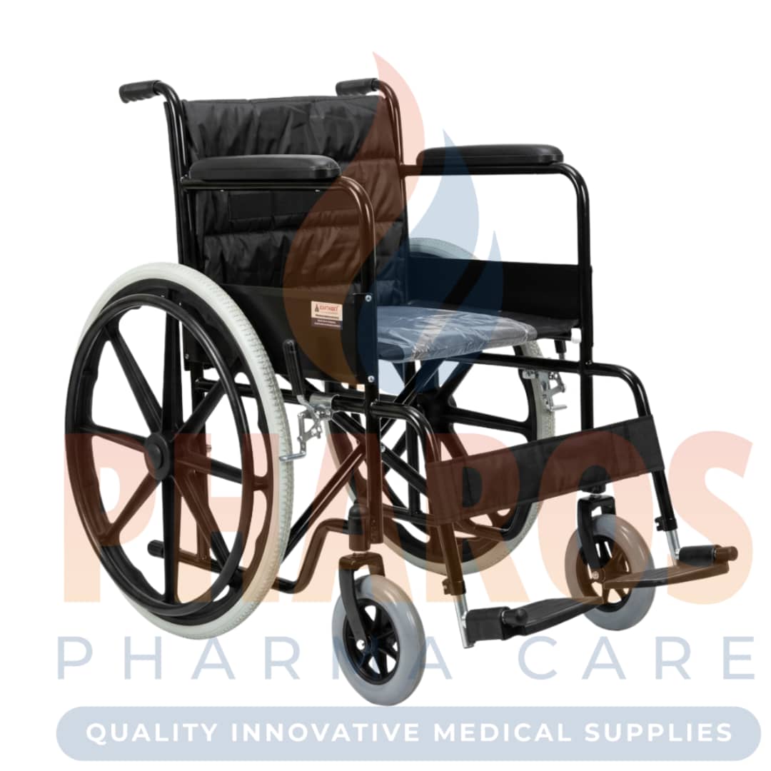 Wheelchair all terrain mag wheel fixed arm & footrest 46cm seat width 100kg